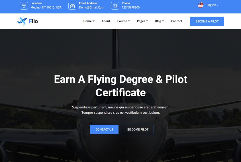 Flio - Flying Academy HTML Template